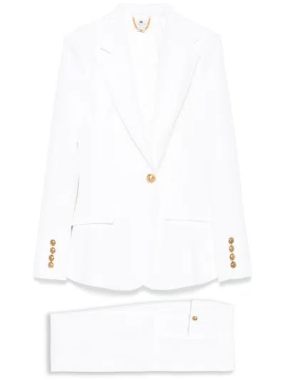 Elisabetta Franchi Single-breasted Trouser Suit In White
