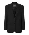 Elisabetta Franchi Single-breasted Virgin Wool Blazer In Black