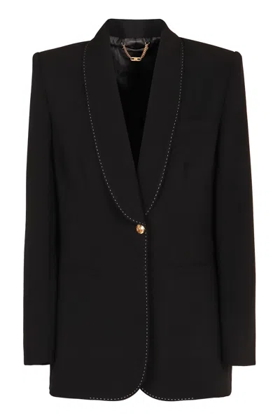 Elisabetta Franchi Women's Single-breasted Viscose Blazer In Black