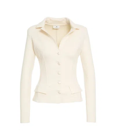 Elisabetta Franchi Single-breasted Wool Blazer In Multi