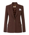 Elisabetta Franchi Single-button Gabardine Blazer In Brown