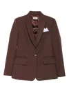 Elisabetta Franchi Single-button Pocket Jacket In Brown