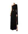 Elisabetta Franchi Single Long Sleeve Gathered Maxi Dress In Black