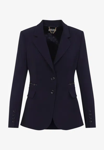 Elisabetta Franchi Single-breasted Buttoned Blazer In Purple
