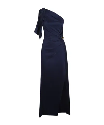 Elisabetta Franchi Red Carpet Oltremare Asymmetric Dress In Blue