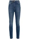Elisabetta Franchi Blue Skinny Jeans In Animal Print