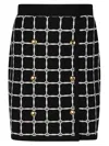 Elisabetta Franchi Black Jacquard Mini Skirt With Logo And Gold Buttons