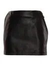 Elisabetta Franchi Leather Mini Skirt In Black