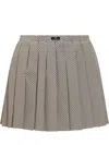 Elisabetta Franchi Pleated Polka-dot Skirt In Neutral