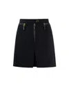 Elisabetta Franchi Black Double Crepe Skirt With Zip In Black