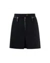Elisabetta Franchi Black Double Crepe Skirt With Zip