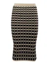 Elisabetta Franchi Micro-ruffles Midi Skirt In Black