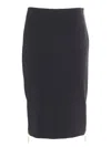 Elisabetta Franchi Knee-length Black Skirt With Gold Zipper Accents In Black