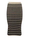 Elisabetta Franchi Micro-ruffles Midi Skirt In Black