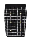 Elisabetta Franchi Black Jacquard Mini Skirt With Logo And Gold Buttons In Black