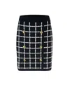 Elisabetta Franchi Black Jacquard Mini Skirt With Logo And Gold Buttons In Black