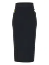 Elisabetta Franchi Skirt In Bi-elastic Fabric With Jewel Logo In Black