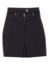 Elisabetta Franchi Mini Skirt With Front Slit In Black