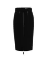 Elisabetta Franchi Lightweight Crepe Skirt With Black Zip In Black