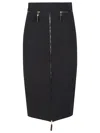 Elisabetta Franchi Lightweight Crepe Skirt With Black Zip In Black