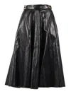 Elisabetta Franchi Flared Midi Skirt With High Waist In Black