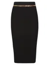Elisabetta Franchi Chain-embellished Geometric Midi Skirt In Black