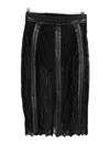 Elisabetta Franchi Sheer Lace Midi Skirt With Leather-like Panels In Black