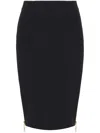 Elisabetta Franchi Fitted Knee-length Skirt With Gold-tone Clasp In Black