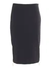 Elisabetta Franchi Knee-length Black Skirt With Gold Zipper Accents In Black