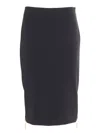 Elisabetta Franchi Knee-length Black Skirt With Gold Zipper Accents In Black