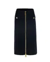 Elisabetta Franchi Gonna Midi In Viscosa Con Zip In Black