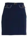 Elisabetta Franchi Navy Blue Mini Skirt In Blue