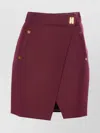 Elisabetta Franchi Skirt Bordeaux Wrap Wallet Button Gold In Burgundy