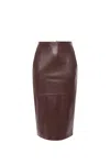 Elisabetta Franchi Zippered Skirt In Brown