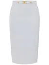 Elisabetta Franchi High-waisted Skirt Button Gold Hardware In White