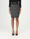 Elisabetta Franchi Black Jacquard Mini Skirt With Logo And Gold Buttons In Black
