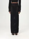 Elisabetta Franchi Perforated Knit Skirt In Black