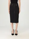 Elisabetta Franchi Lightweight Crepe Skirt With Black Zip In Black