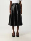 Elisabetta Franchi Flared Midi Skirt With High Waist In Black