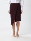 Elisabetta Franchi Asymmetrical Bordeaux Skirt With Wrap-style Front In Burgundy