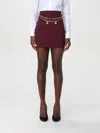 Elisabetta Franchi Chain Detail High-waisted Mini Skirts In 酒红
