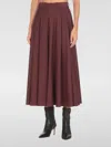Elisabetta Franchi Wool Pleated Skirt In Burgunderrot