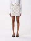 Elisabetta Franchi Diamond-print Crepe Mini Skirt In Butter