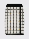 Elisabetta Franchi Grid-patterned Buttoned Mini Skirt In Yellow