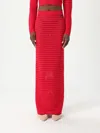 Elisabetta Franchi Perforated Knit Skirt In Red