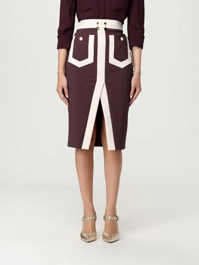 ELISABETTA FRANCHI SKIRT ELISABETTA FRANCHI WOMAN COLOR RED PURPLE,H26139103