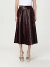 Elisabetta Franchi A-line Silhouette Skirt With Metallic Buckle Detail In Burgundy