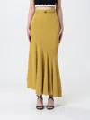 Elisabetta Franchi Belted Midi Skirt In Gelb
