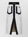 Elisabetta Franchi Geometric Patterned Midi Skirt In White