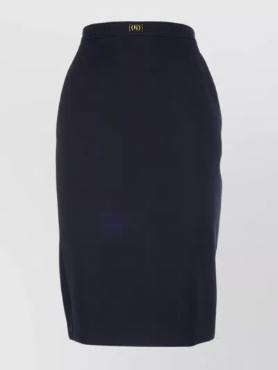 Elisabetta Franchi Skirt High-waisted Back Slit In Blue